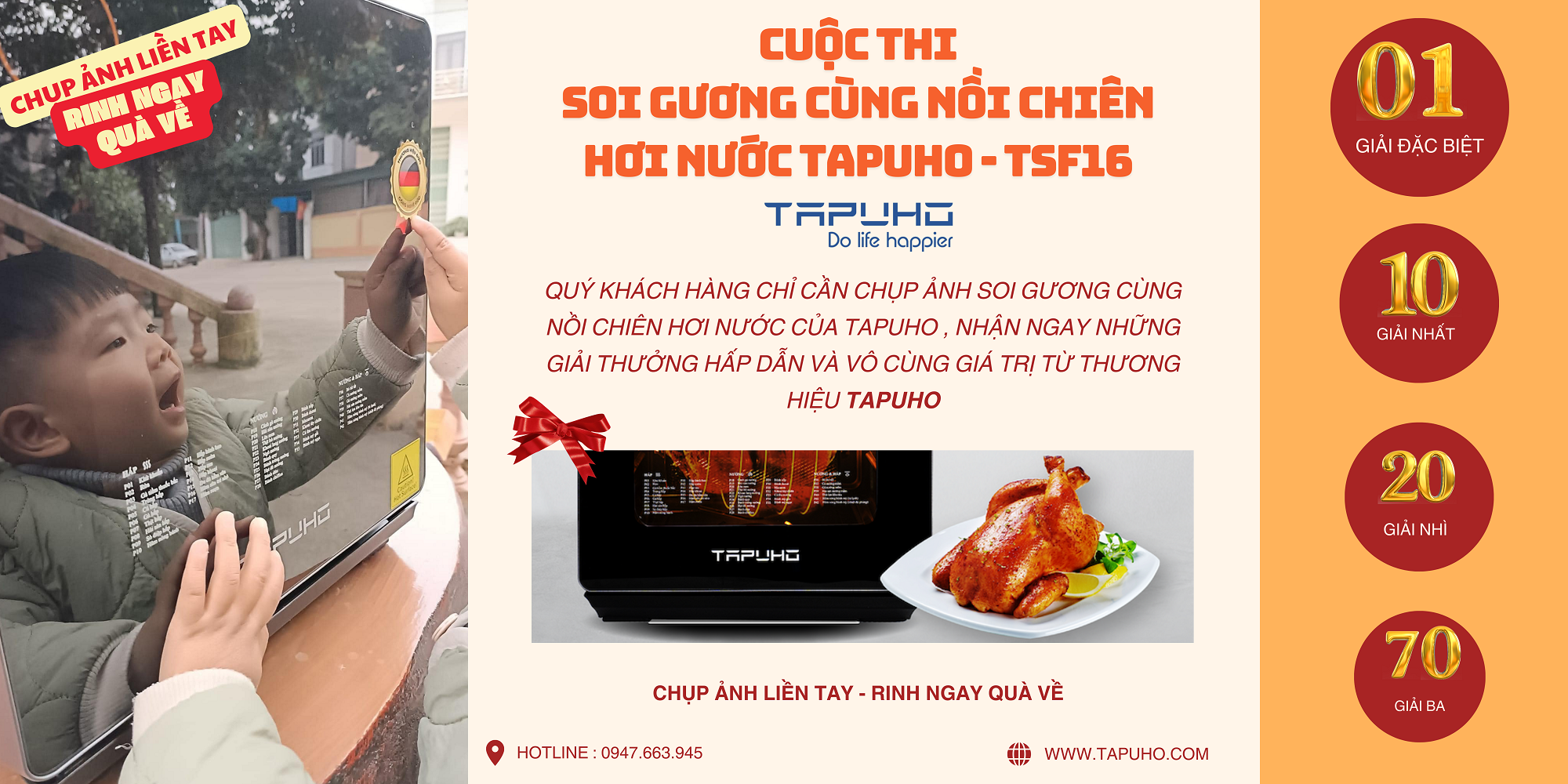 THAM GIA “SOI GƯƠNG” CÙNG NỒI CHIÊN HƠI NƯỚC TAPUHO TSF16