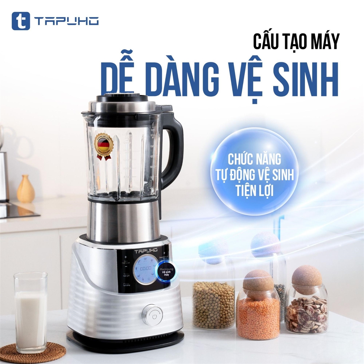 Quy trình làm sạch tự động là một tính năng vô cùng hữu ích của Tapuho T01