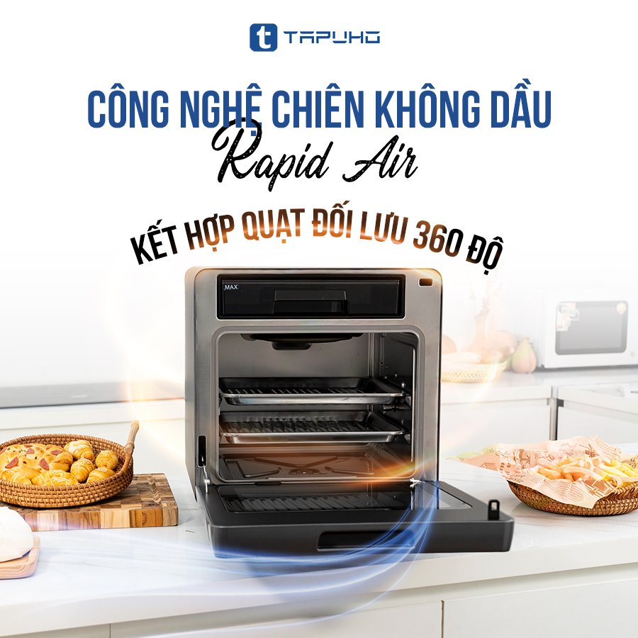 Công nghệ chiên không dầu của Tapuho giúp giảm đến 96% lượng chất béo có trong thực phẩm