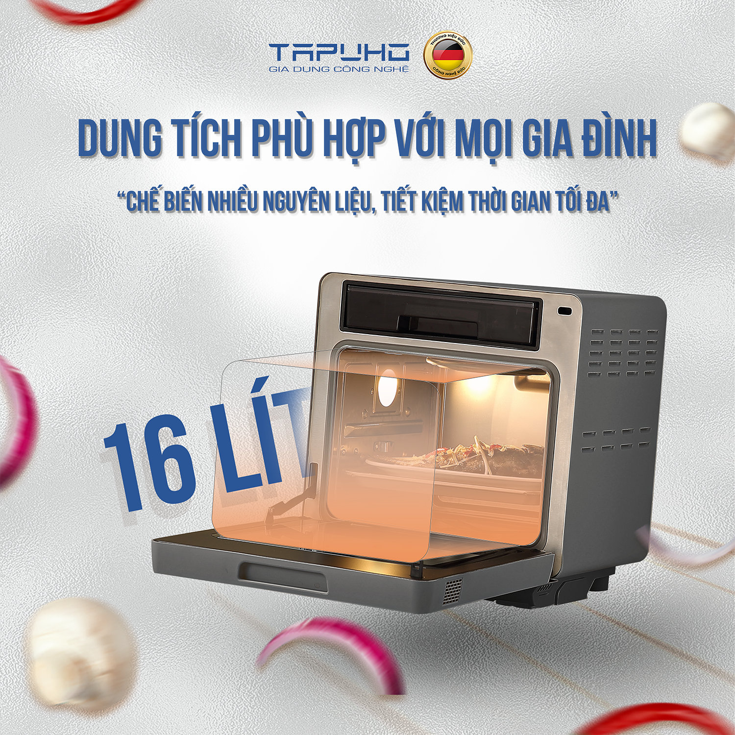 Kích thước nồi chiên hơi nước tapuho như thế nào?