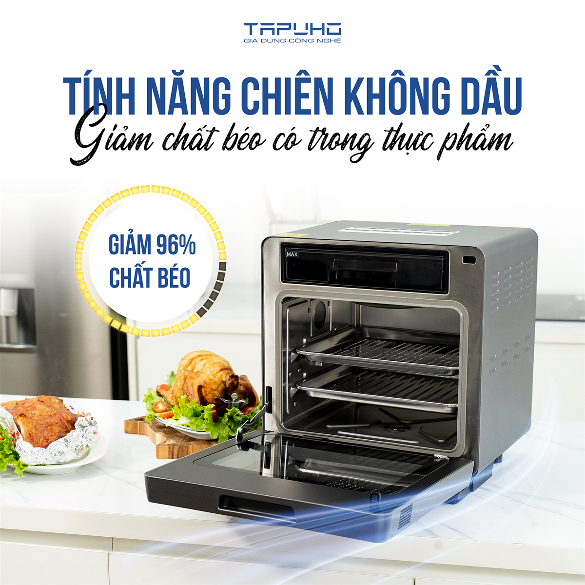 Đánh giá nồi chiên hơi nước Tapuho có đáng mua hay không?