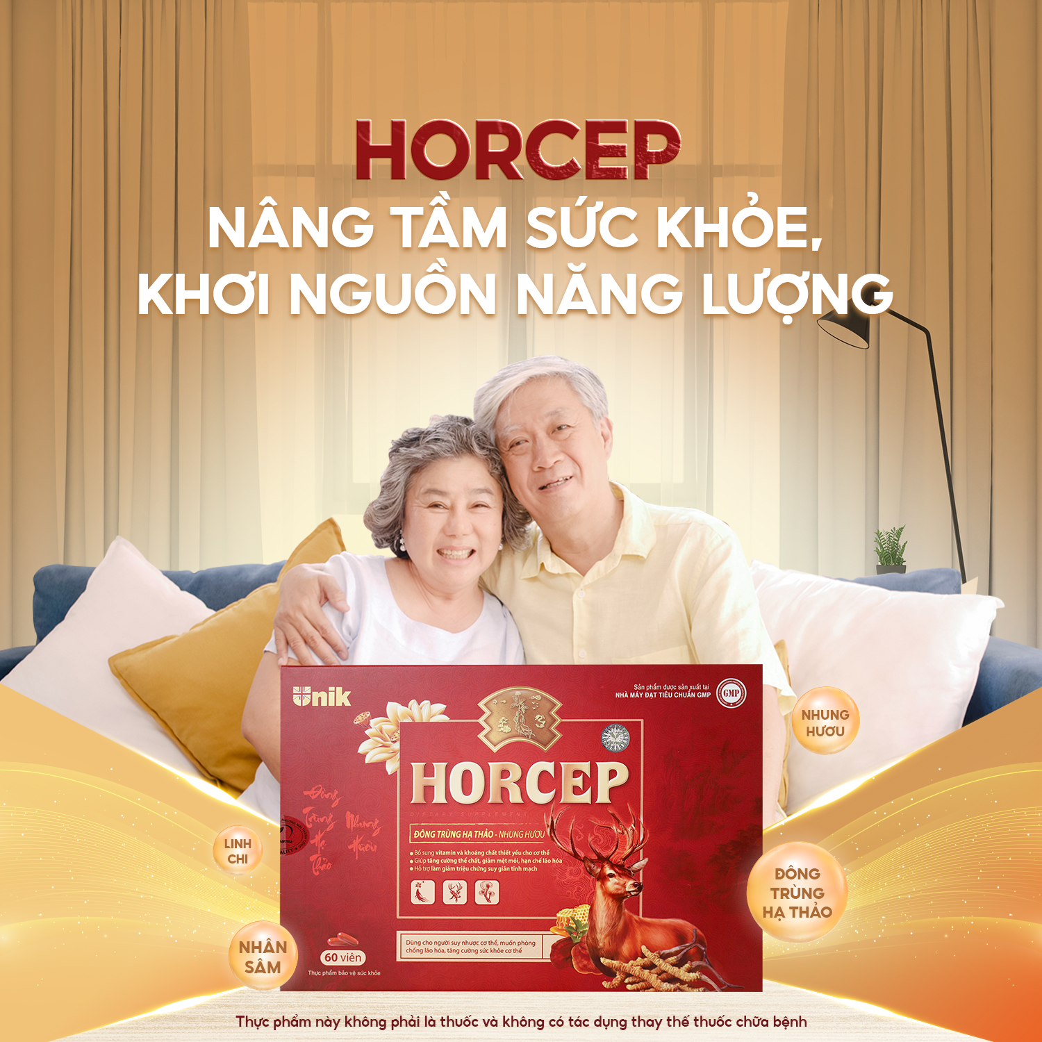 Viên uống Horcep - Đông Trùng Hạ Thảo - Nâng Cao Đề Kháng Hộp 20 Vỉ x 3 Viên